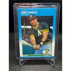 1987 Fleer Jose Canseco 389 Oakland Athletics Baseball Card NM